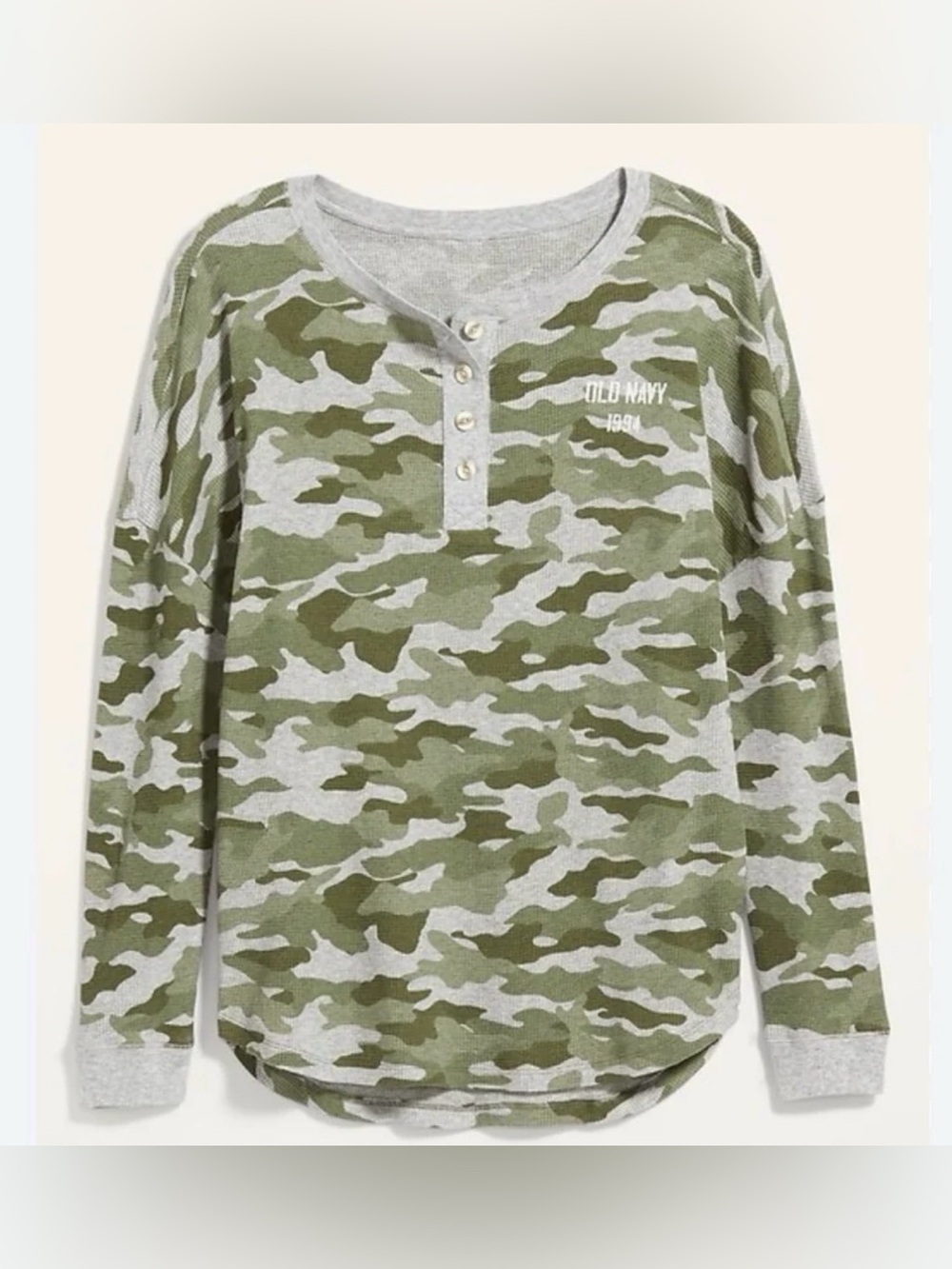 Old Navy Camouflage Long Sleeve Thermal Shirt Sz X-Lg NWOT